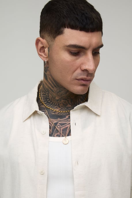 Tall Oversized Long Sleeve Linen Blend Shirt - Image 3