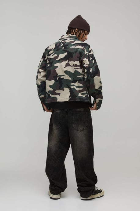 Regular Fit Washed Camo Overshirt - Image 2