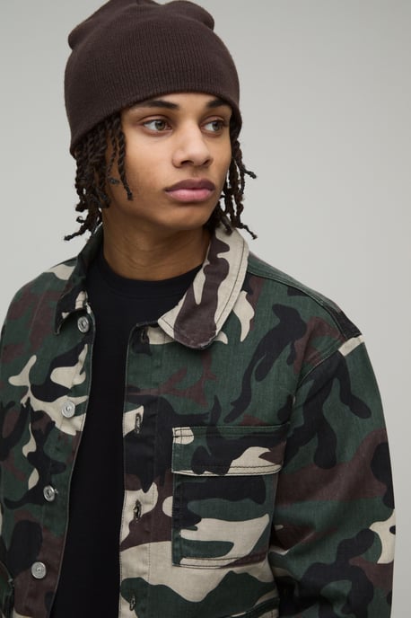 Regular Fit Washed Camo Overshirt - Image 3