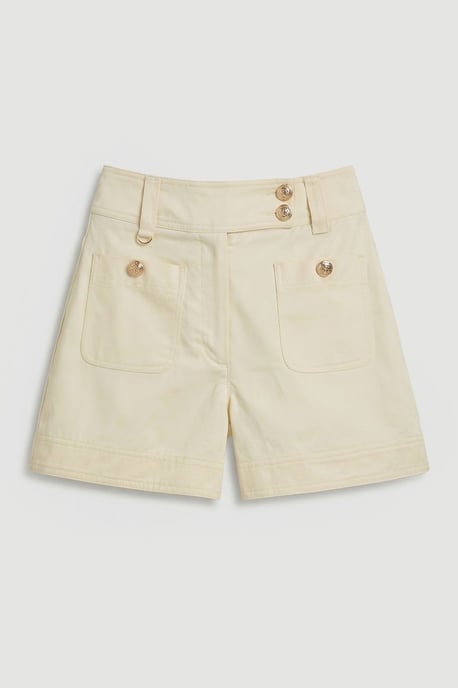 Cotton Utility Button Detail Short - Image 4