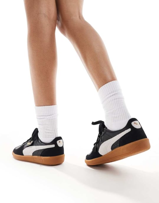 Puma Palermo leather trainers in black - Image 4