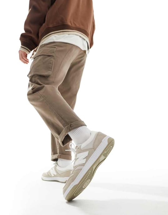New Balance 480 unisex suede trainers in sand - Image 4