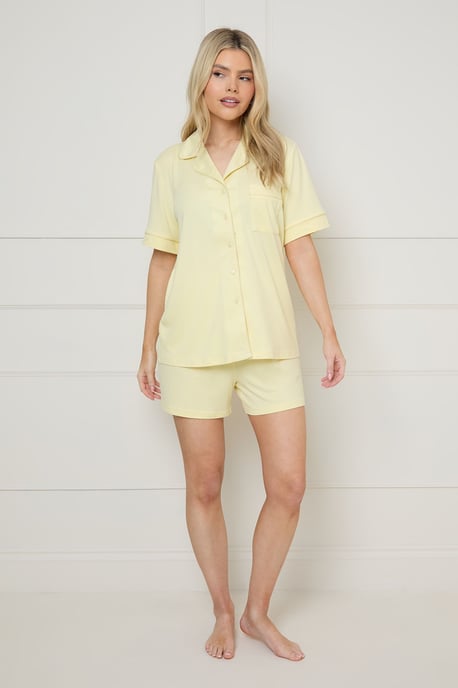 Nightwear Tipped Short Sleeve Pyjama Set - Image 2