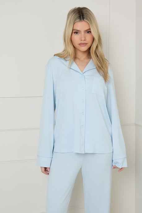 Nightwear Tipped Long Sleeve Pyjama Set - Image 2