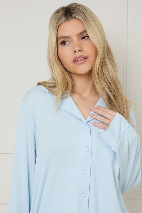 Nightwear Tipped Long Sleeve Pyjama Set - Image 4