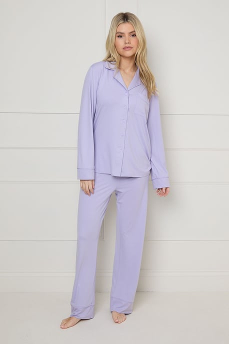 Nightwear Tipped Long Sleeve Pyjama Set - Image 2