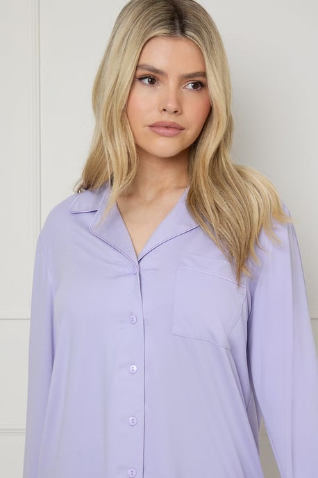 Nightwear Tipped Long Sleeve Pyjama Set - Image 5