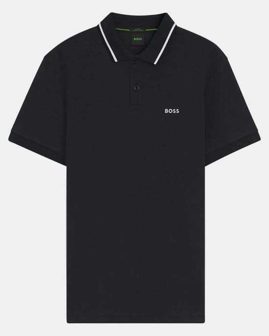 Paddy Slim-Fit Polo Shirt in Black - Image 1