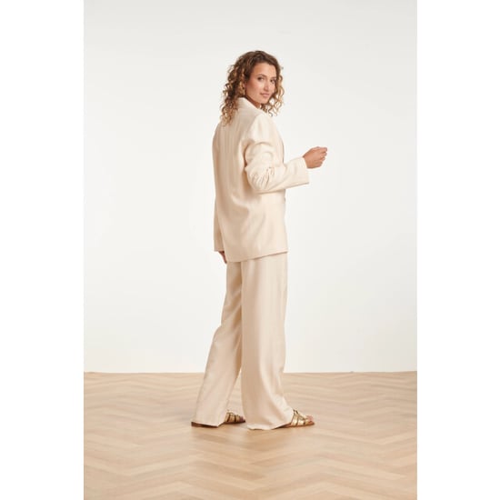 Smashed Lemon Linnen-look blazer met dubbele knoopsluiting | - Image 3