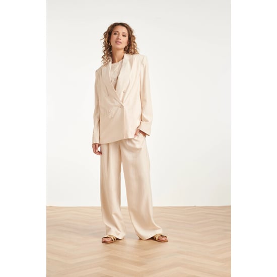 Smashed Lemon Linnen-look blazer met dubbele knoopsluiting | - Image 5
