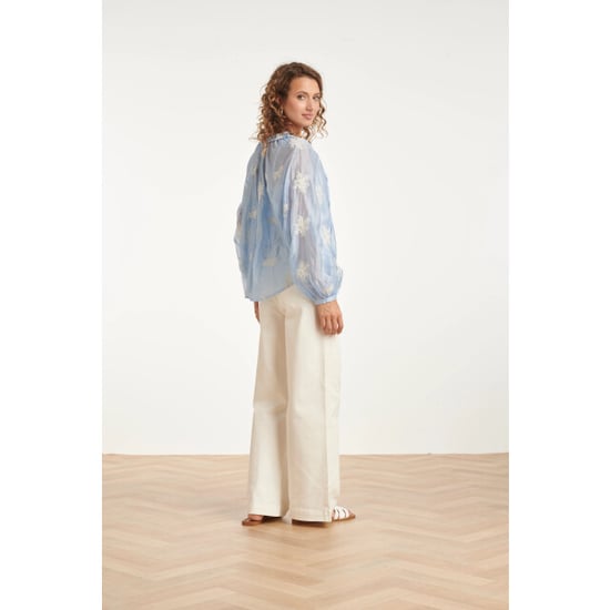 Smashed Lemon Luchtige boho-blouse met geborduurde print | - Image 4