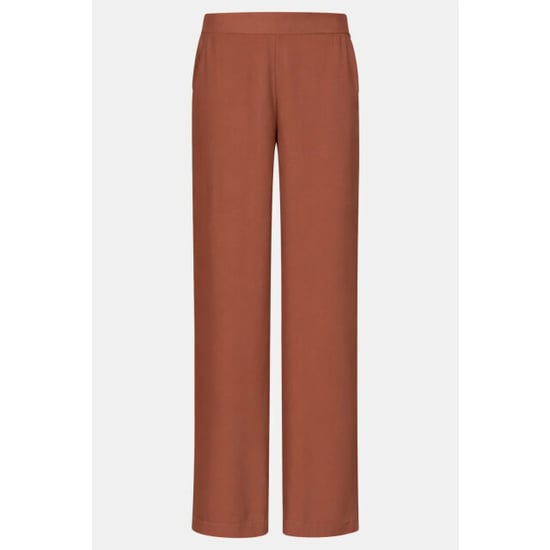 Smashed Lemon Stijlvolle wide-leg broek met gladde tailleband | - Image 4