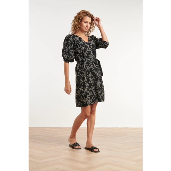 Smashed Lemon Elegante jurk met verfijnde bloem print en tailleceintuur | - Image 6