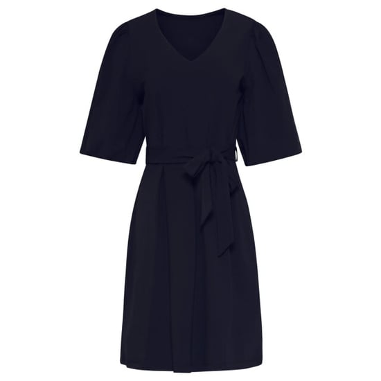 Smashed Lemon Korte travel kwaliteit v-hals jurk met ceintuur | - Image 2