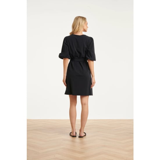 Smashed Lemon Korte travel kwaliteit v-hals jurk met ceintuur | - Image 3