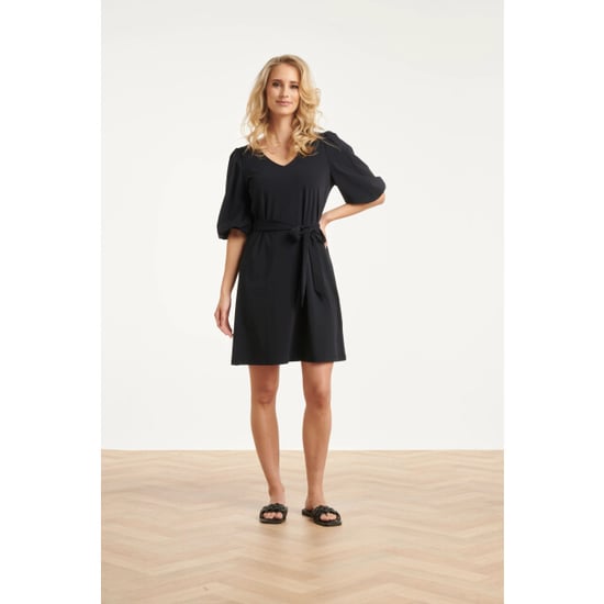 Smashed Lemon Korte travel kwaliteit v-hals jurk met ceintuur | - Image 6