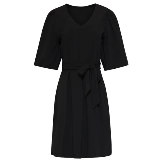 Smashed Lemon Korte travel kwaliteit v-hals jurk met ceintuur | - Image 3