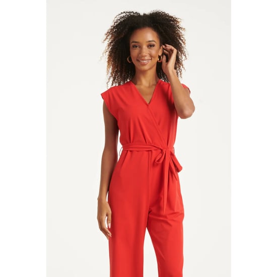 Smashed Lemon Elegante jumpsuit in travel kwaliteit met wijde pijp | - Image 6