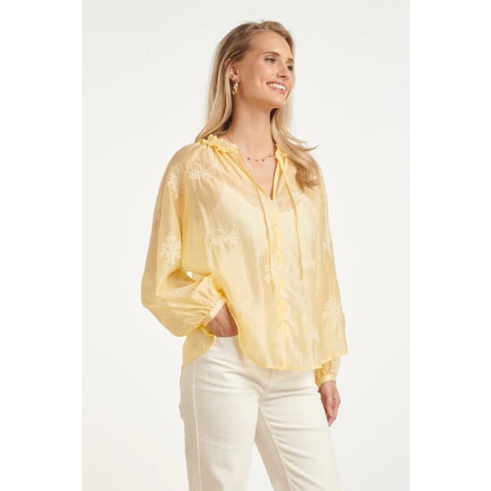 Smashed Lemon Luchtige boho-blouse met geborduurde print | - Image 5