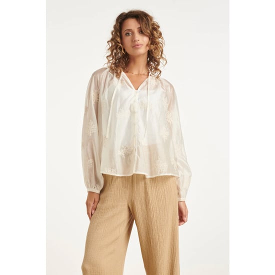 Smashed Lemon Luchtige boho-blouse met geborduurde print | - Image 5