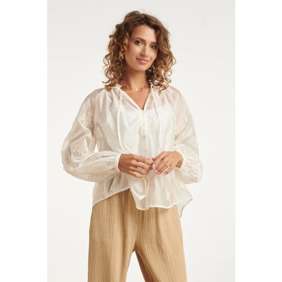 Smashed Lemon Luchtige boho-blouse met geborduurde print | - Image 6