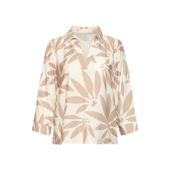 Smashed Lemon Top met v-hals en bloemprint beige/wit | - Image 3