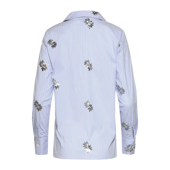Smashed Lemon Gestreepte blouse met geborduurde bloemen en pailletten | - Image 2