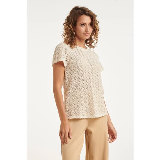 Smashed Lemon T-shirt top met all-over structuur | - Image 6