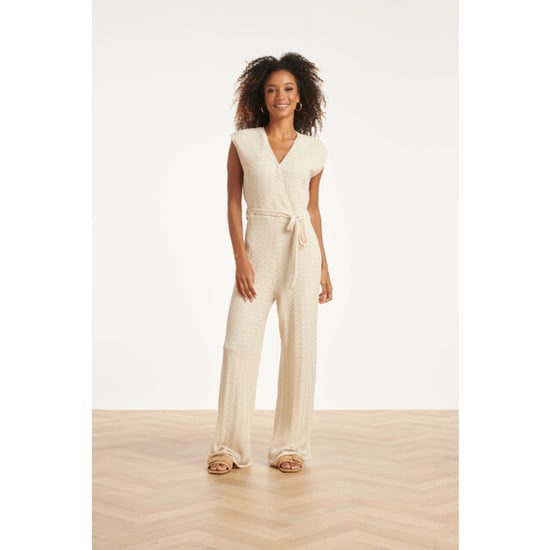Smashed Lemon Jumpsuit met structuur en tailleceintuur | - Image 5