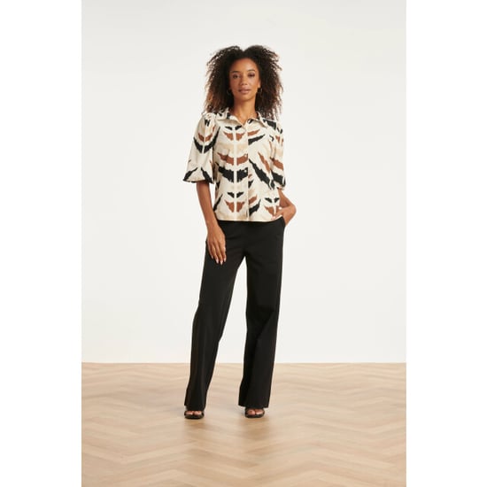 Smashed Lemon Travelstof blouse met grafische aztec print met korte mouw | - Image 3