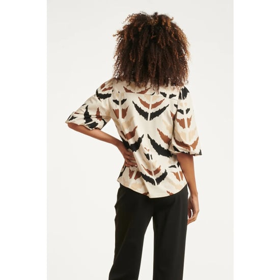 Smashed Lemon Travelstof blouse met grafische aztec print met korte mouw | - Image 4