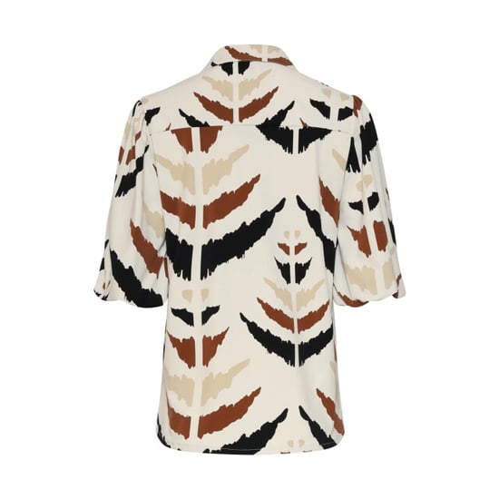 Smashed Lemon Travelstof blouse met grafische aztec print met korte mouw | - Image 5