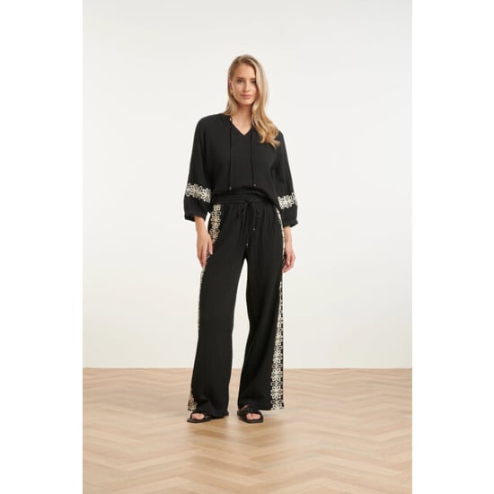Smashed Lemon Luchtige blouse met contrasterende borduring | - Image 1