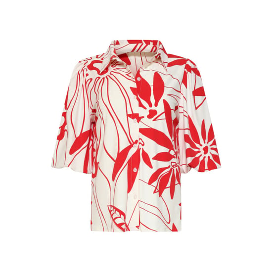 Smashed Lemon Travel blouse met rode bloemprint en korte pofmouw | - Image 5