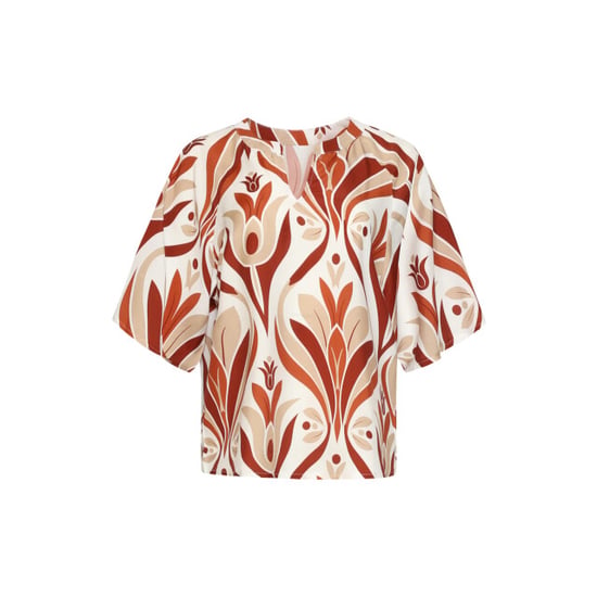 Smashed Lemon Top met wijde mouwen en retro print | - Image 3