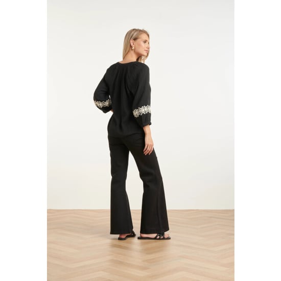 Smashed Lemon Luchtige blouse met contrasterende borduring | - Image 6