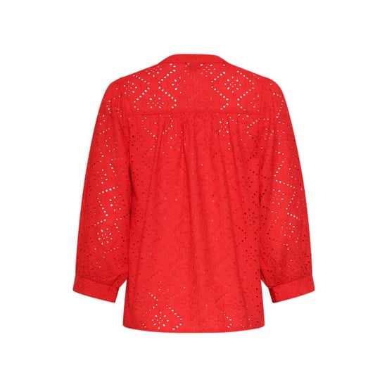 Smashed Lemon Broderie blouse met knoopsluiting en driekwart mouwen | - Image 6