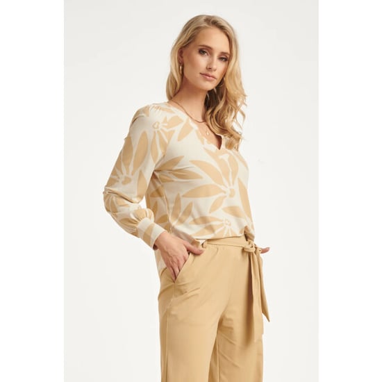 Smashed Lemon Travel blouse met bloemprint in beige & off-white | - Image 4