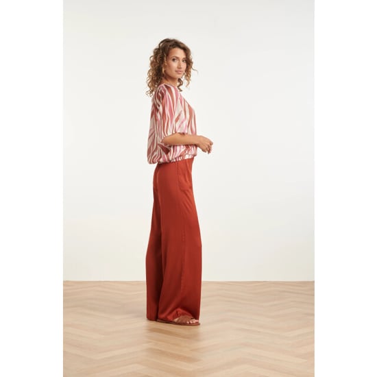 Smashed Lemon Wide leg pantalon met satijn-glans | - Image 4