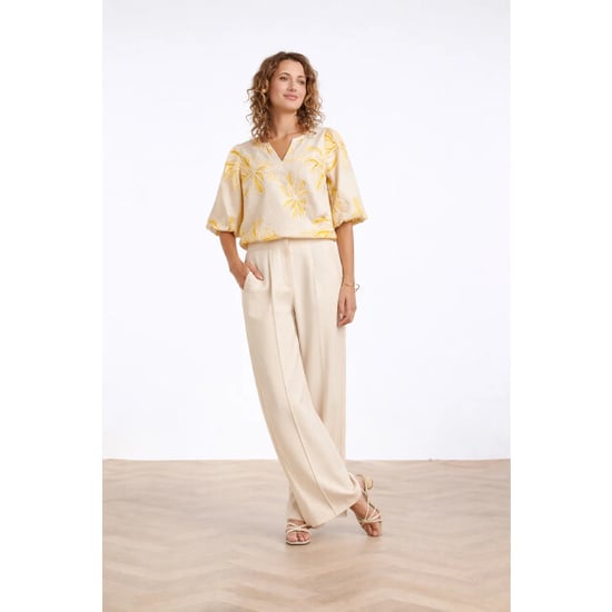 Smashed Lemon Wide leg pantalon met naaddetail | - Image 1