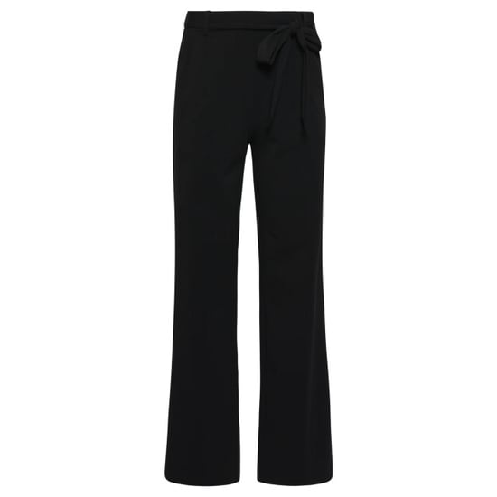 Smashed Lemon Wijde pantalon in comfortabele travelstof met strikceintuur | - Image 4