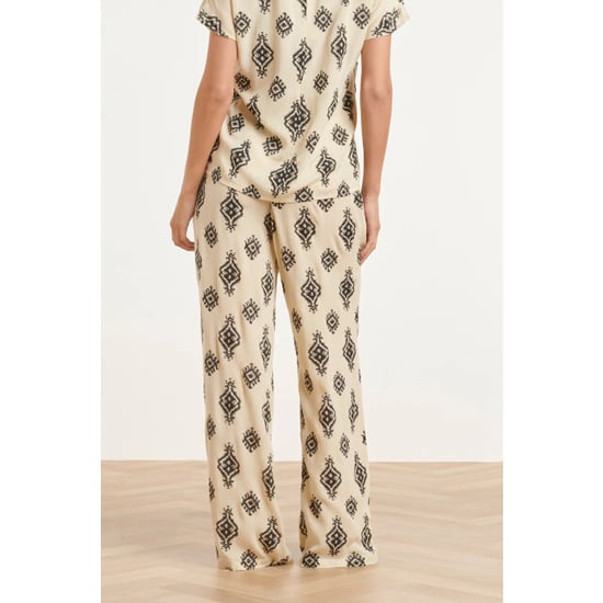 Smashed Lemon Beige broek met zwarte aztec print | - Image 6