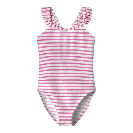 Name It Meisjes badpak nkfzippa roze/wit gestreept - Image 1