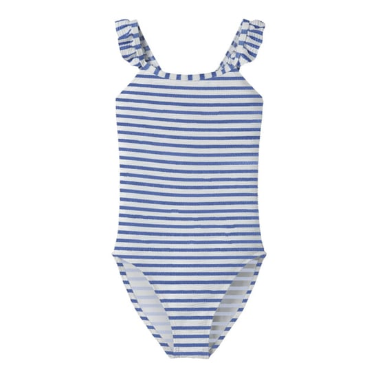 Name It Meisjes badpak nkfzippa blauw/wit gestreept - Image 1