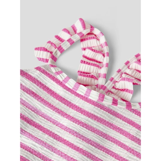 Name It Meisjes badpak nkfzippa roze/wit gestreept - Image 2