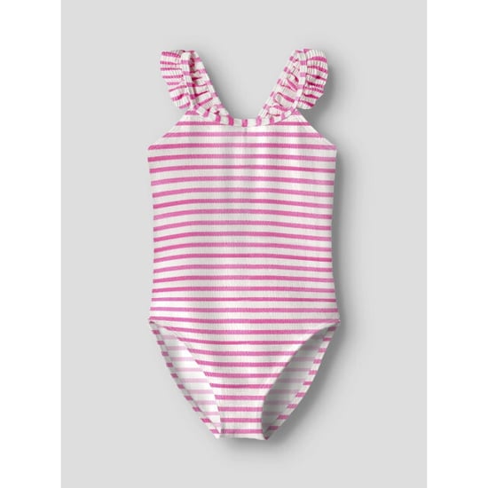 Name It Meisjes badpak nkfzippa roze/wit gestreept - Image 3