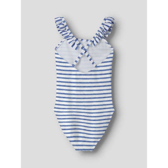 Name It Meisjes badpak nkfzippa blauw/wit gestreept - Image 3
