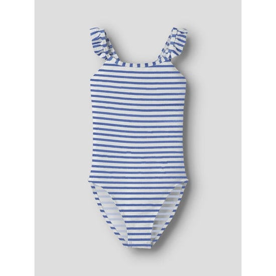 Name It Meisjes badpak nkfzippa blauw/wit gestreept - Image 4