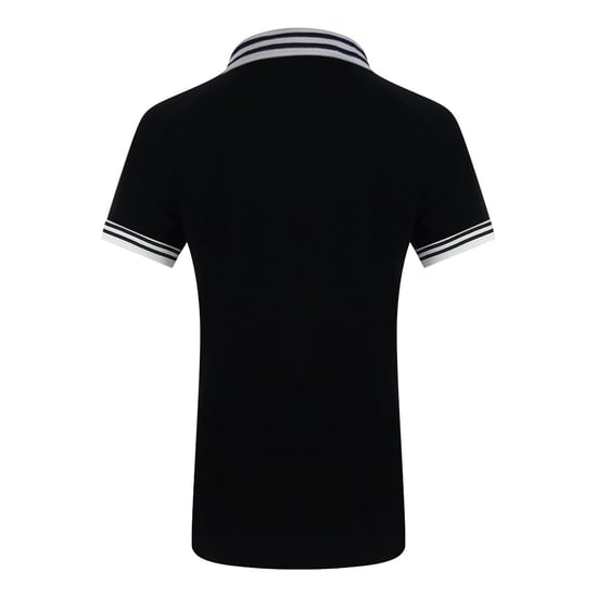 Love Moschino Silver Heart Logo Black Polo Shirt - Image 3