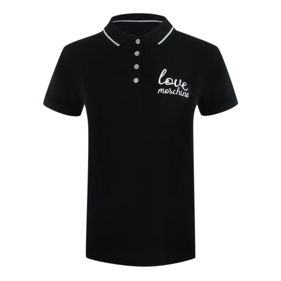 Love Moschino Signature Logo Black Polo Shirt - Image 1